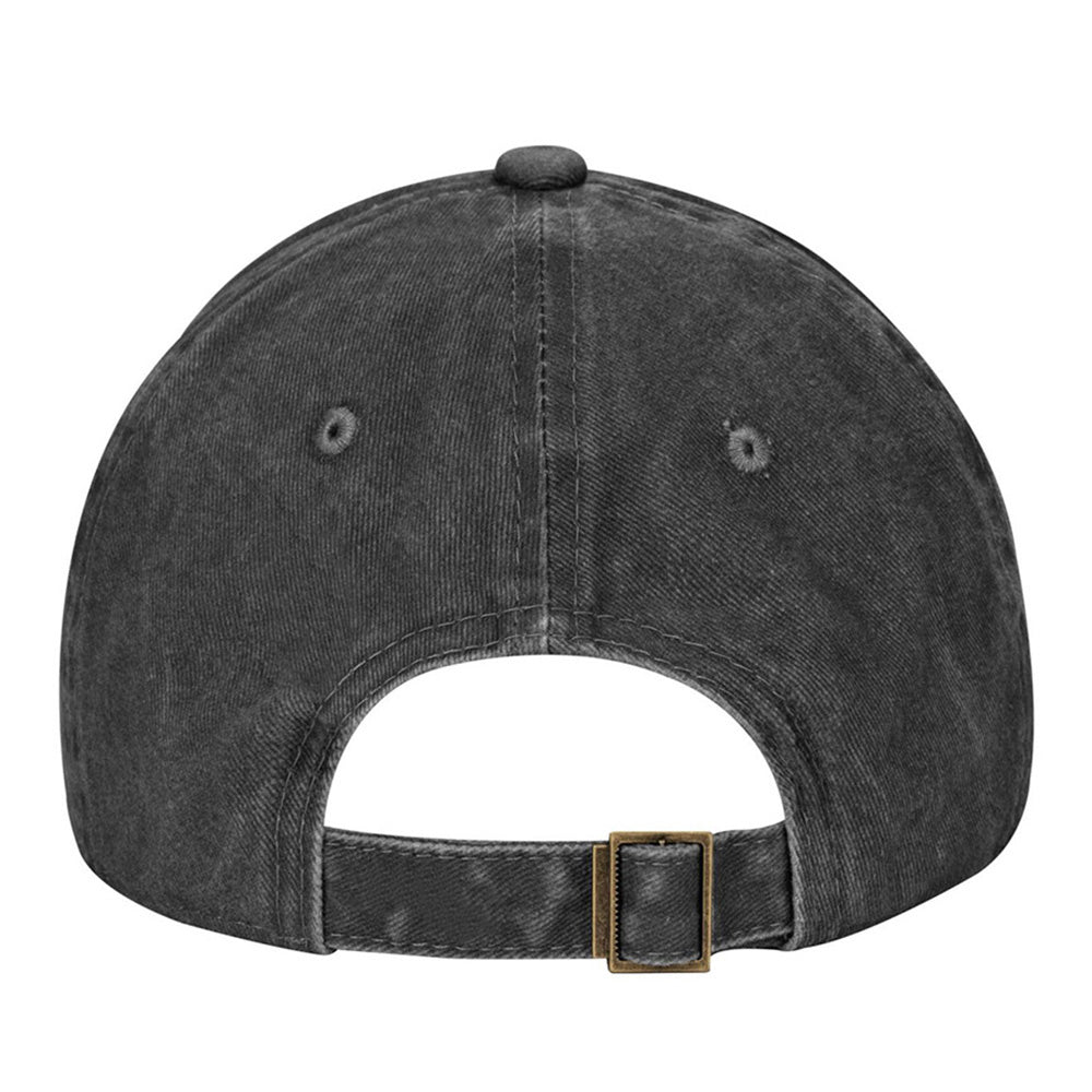 Back view of the Christian American Flag Cross Baseball Cap showing adjustable strap and stylish design.