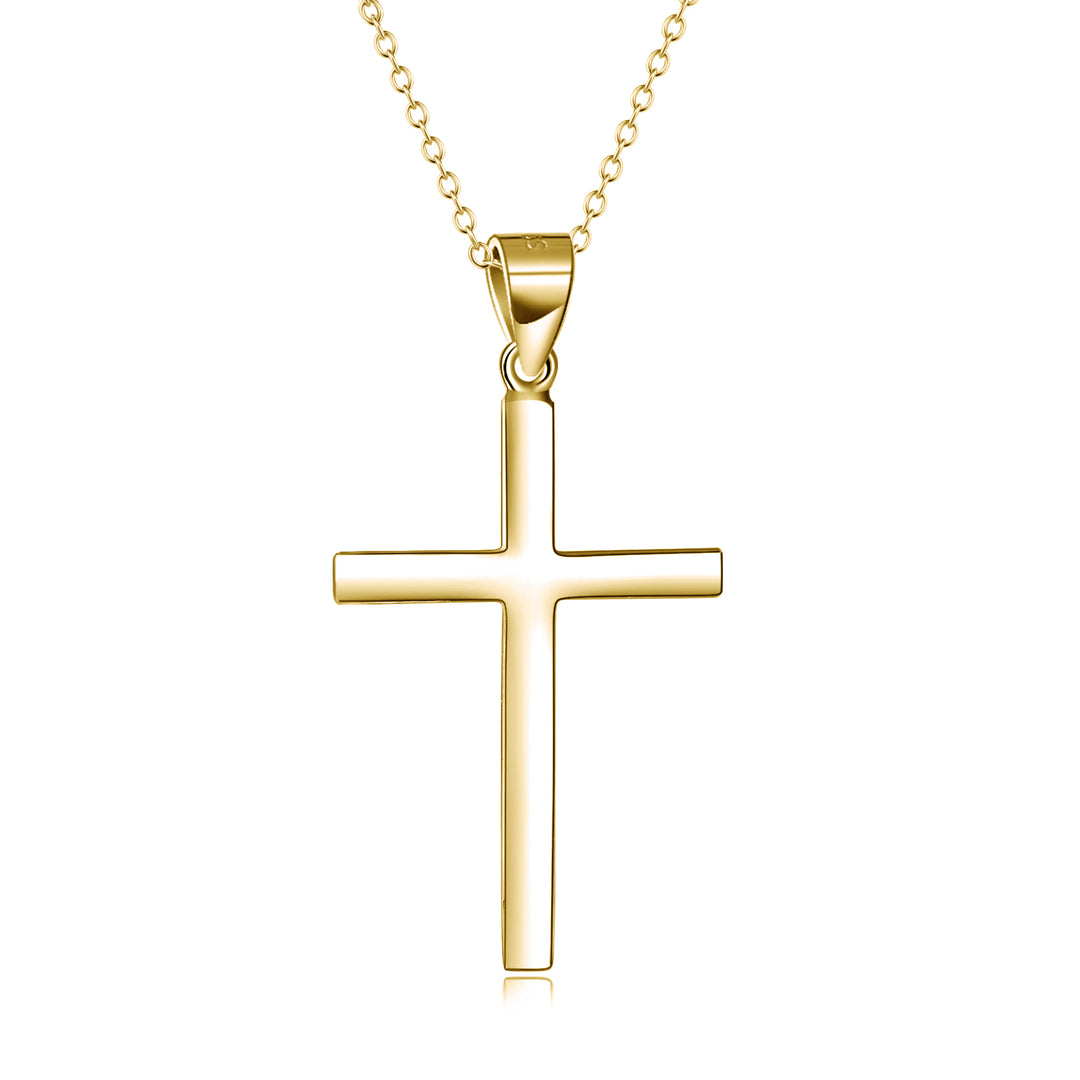 Sterling Silver Cross Pendant Necklace showcasing a polished cross pendant with chain, elegant Christian jewelry.