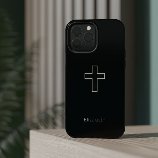 Personalized Magnetic Phone Case — Minimal Cross Design