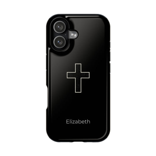 Personalized Magnetic Phone Case — Minimal Cross Design