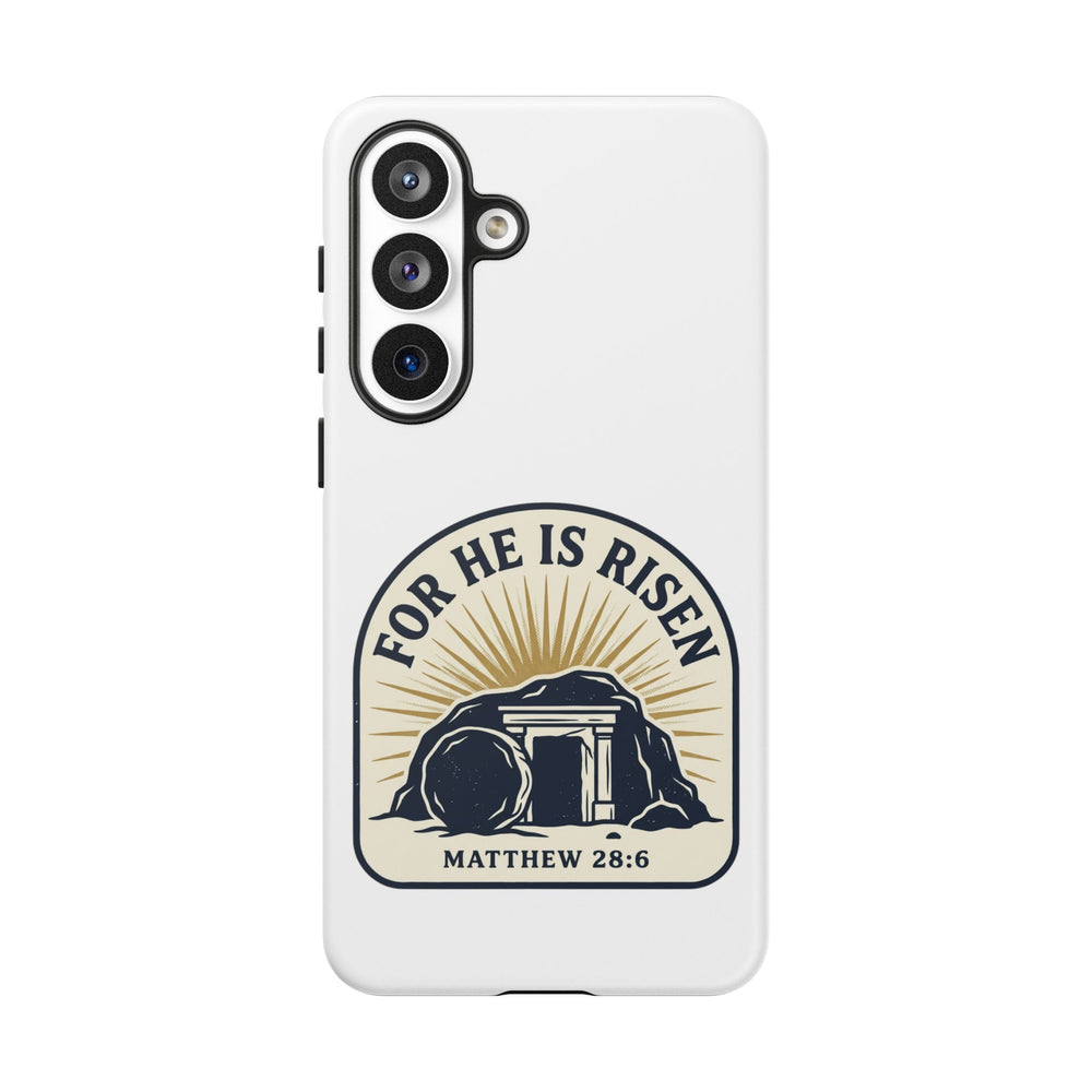 For He Is Risen phone case | Matthew 28:6 resurrection design