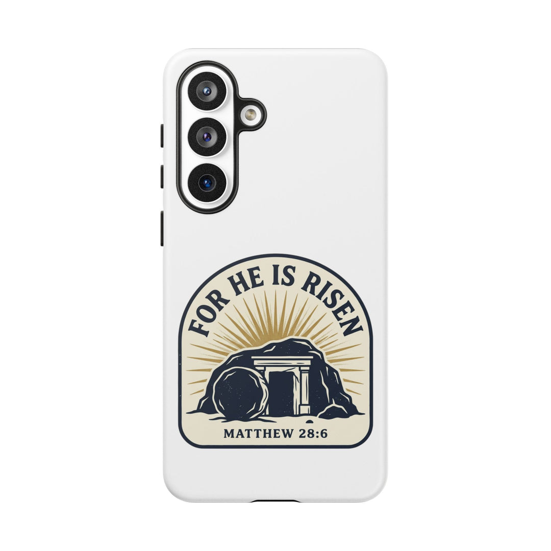For He Is Risen phone case | Matthew 28:6 resurrection design