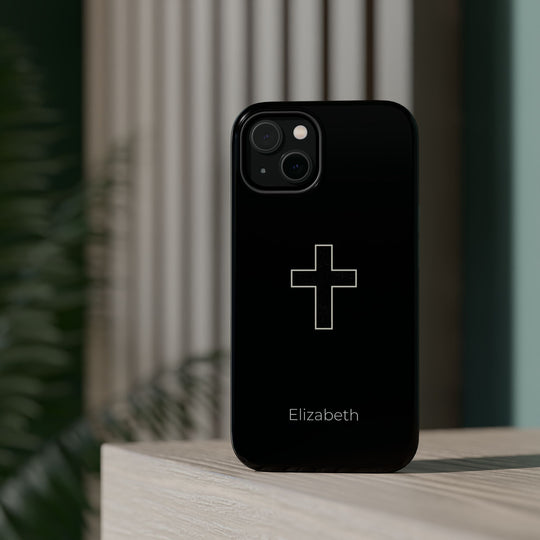 Personalized Magnetic Phone Case — Minimal Cross Design