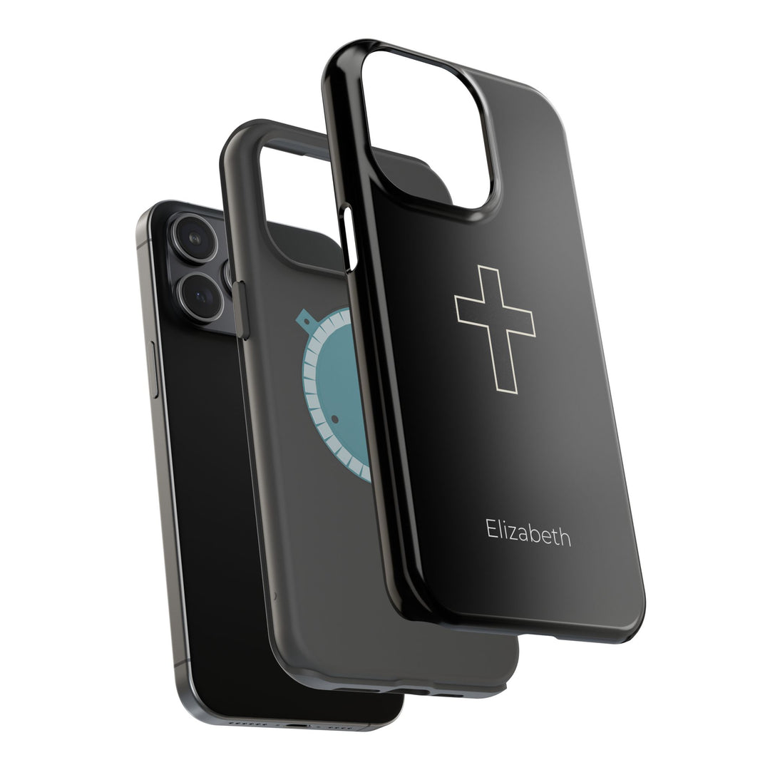 Personalized Magnetic Phone Case — Minimal Cross Design