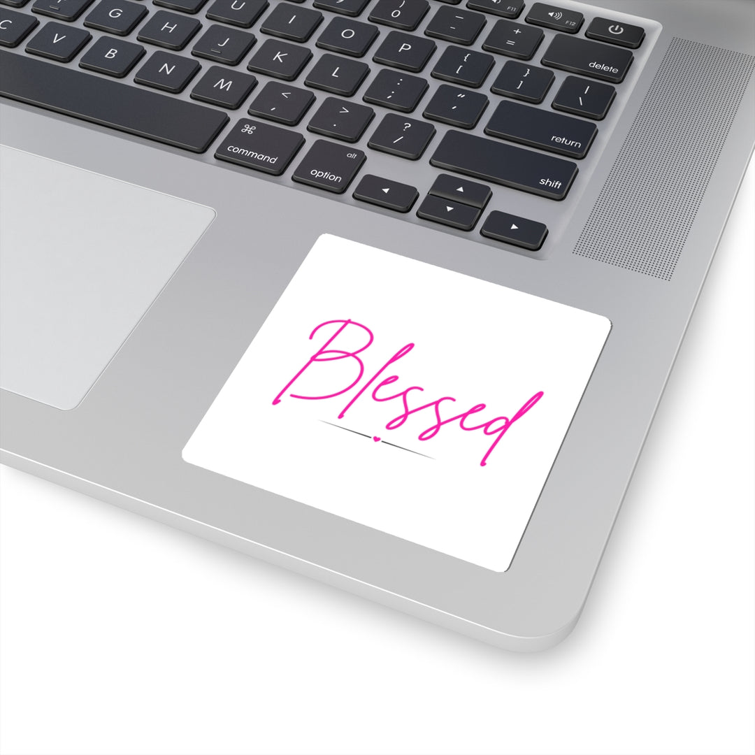 Blessed script pink sticker | Kiss-Cut Sticker