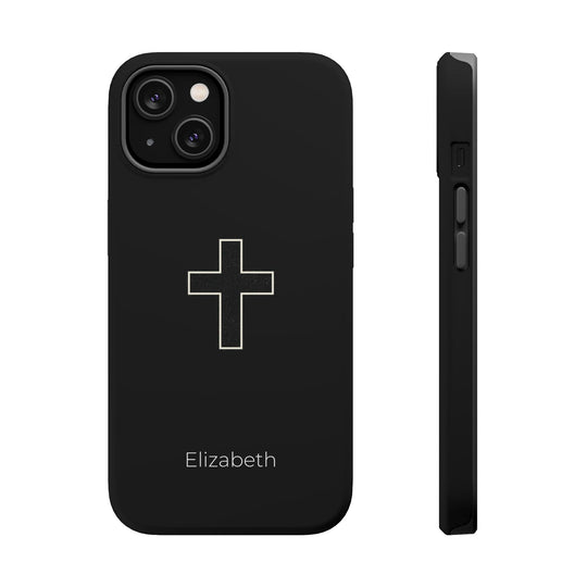 Personalized Magnetic Phone Case — Minimal Cross Design