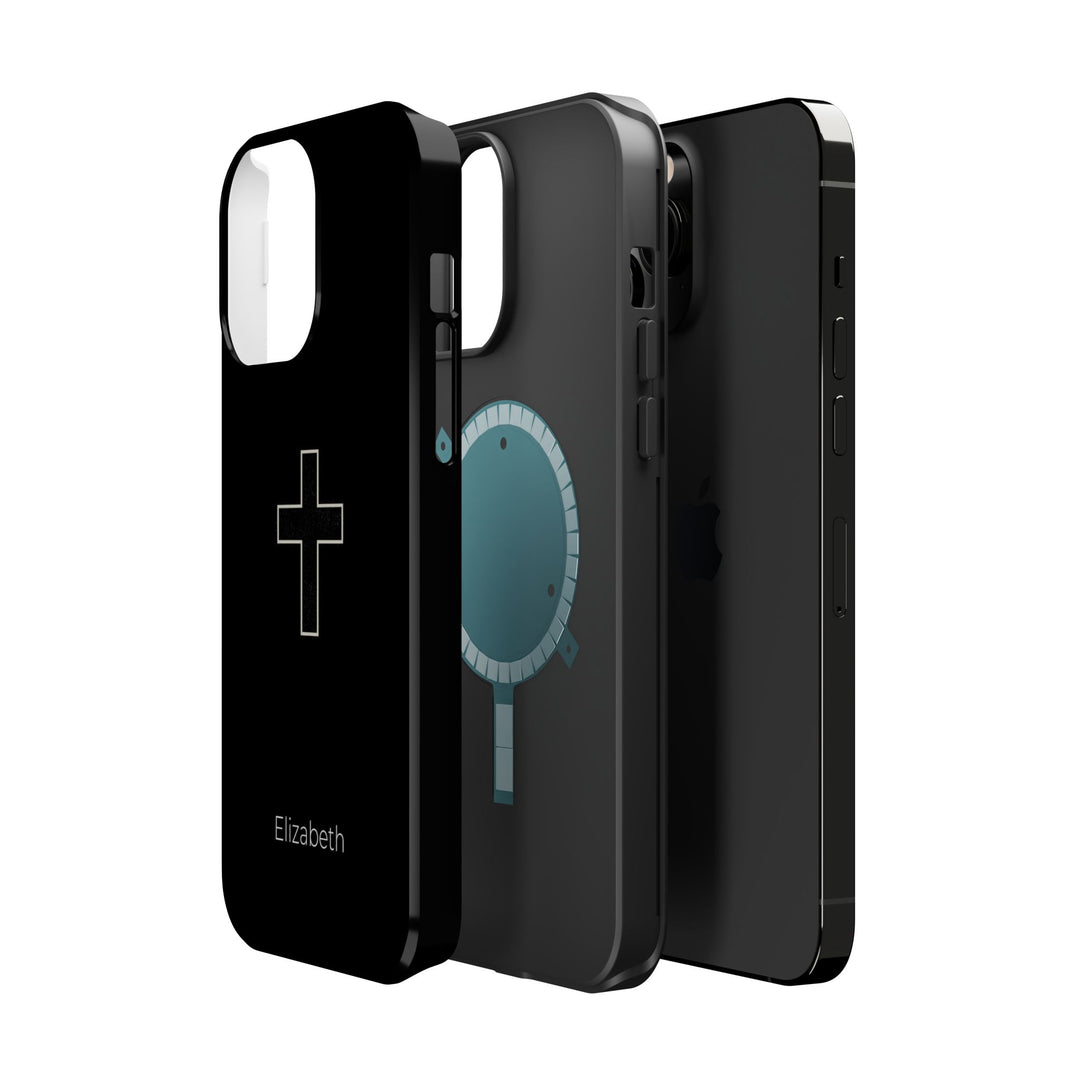 Personalized Magnetic Phone Case — Minimal Cross Design