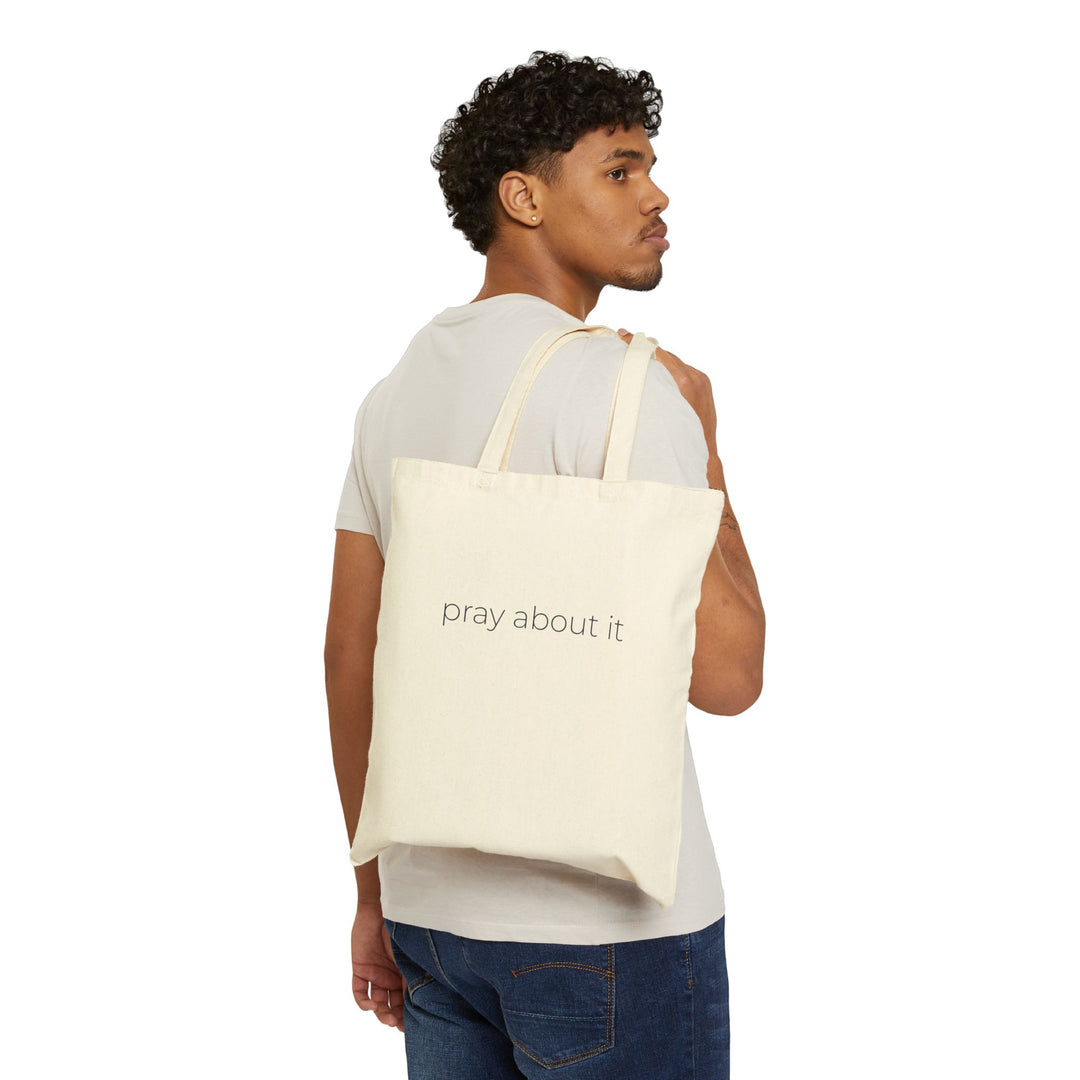 pray about it Tote Bag | Minimal Christian Canvas Tote | Everyday Faith Bag