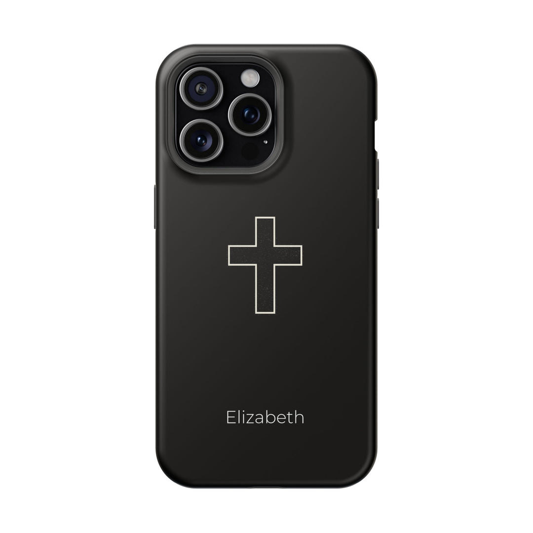 Personalized Magnetic Phone Case — Minimal Cross Design