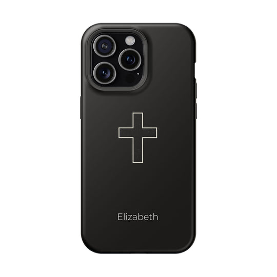 Personalized Magnetic Phone Case — Minimal Cross Design