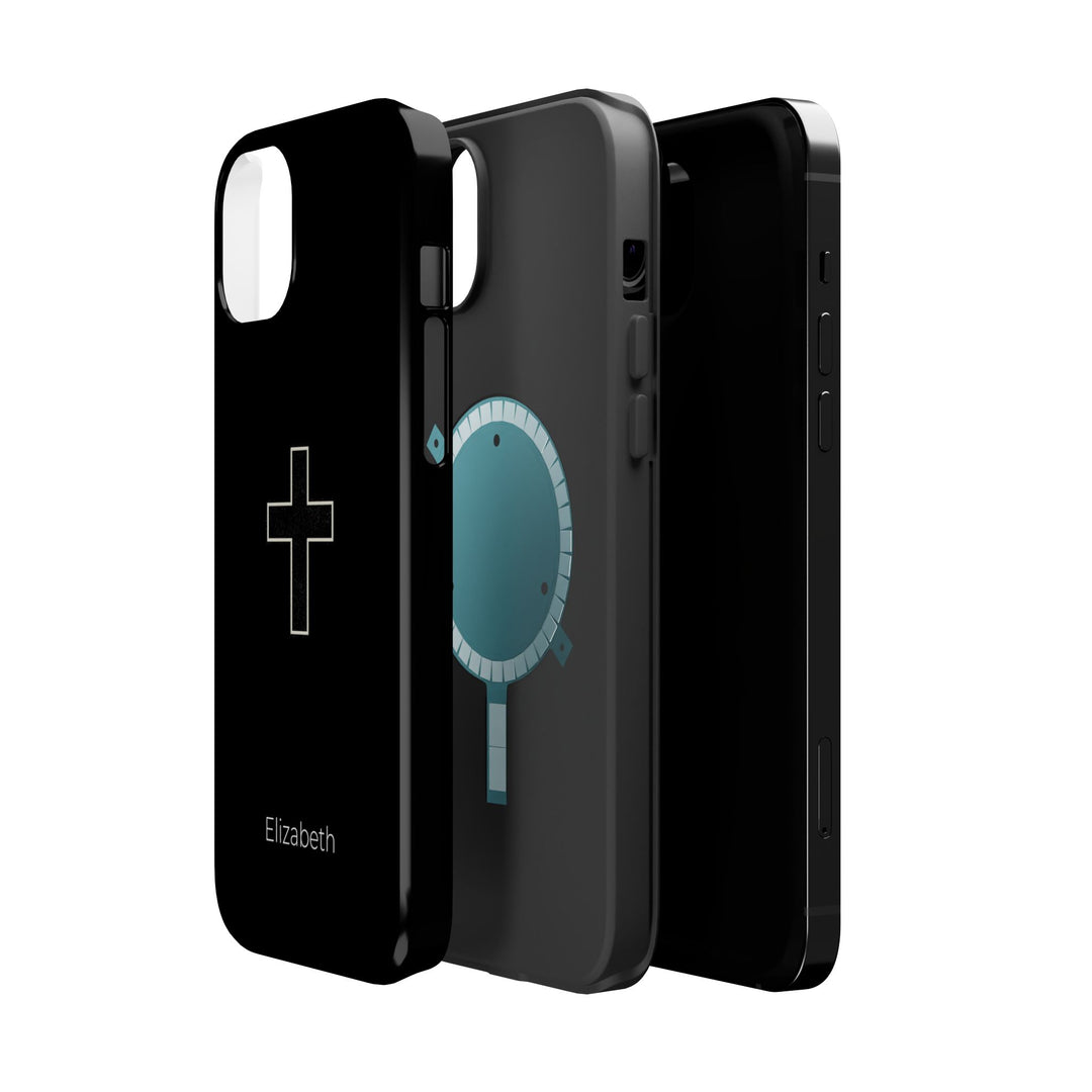 Personalized Magnetic Phone Case — Minimal Cross Design
