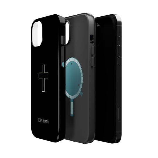 Personalized Magnetic Phone Case — Minimal Cross Design