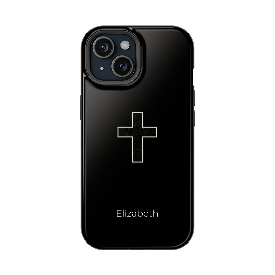 Personalized Magnetic Phone Case — Minimal Cross Design