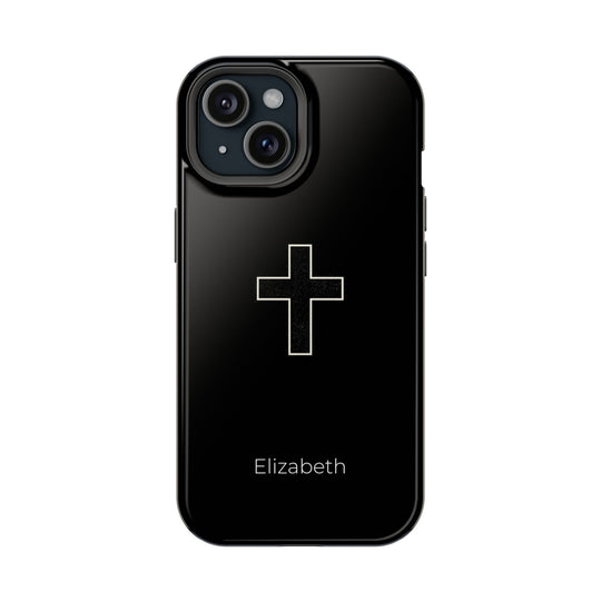 Personalized Magnetic Phone Case — Minimal Cross Design