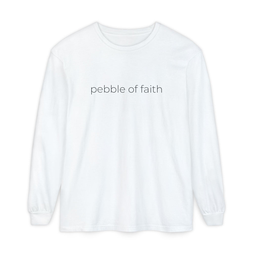 Pebble of Faith Signature Long Sleeve Tee | Christian Graphic Shirt
