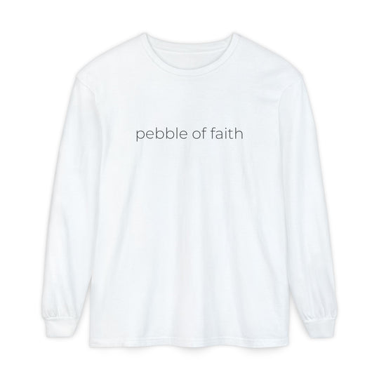 Pebble of Faith Signature Long Sleeve Tee | Christian Graphic Shirt