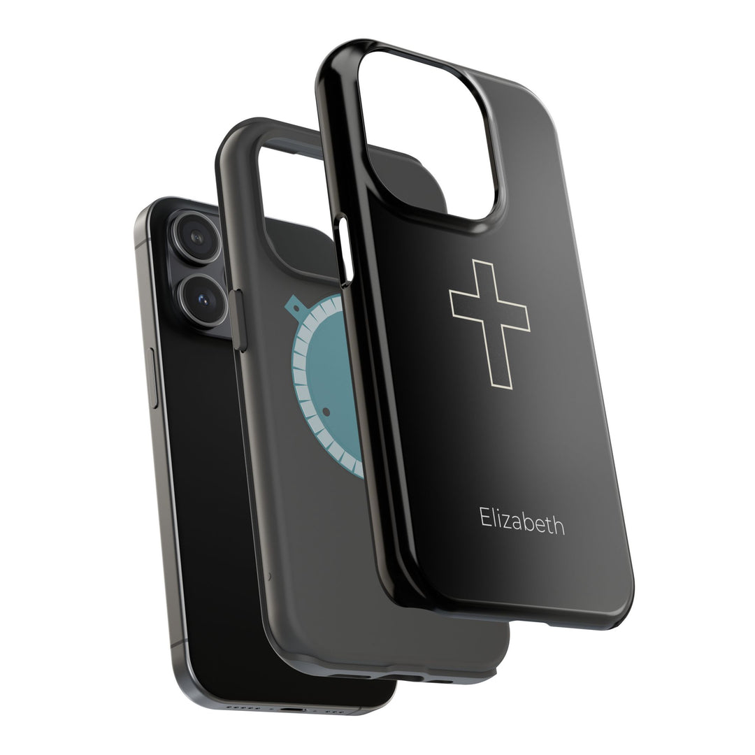 Personalized Magnetic Phone Case — Minimal Cross Design