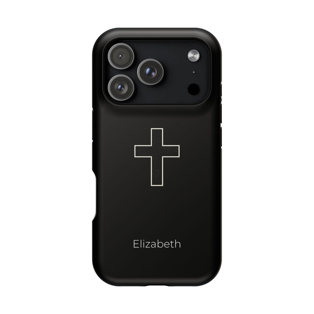 Personalized Magnetic Phone Case — Minimal Cross Design