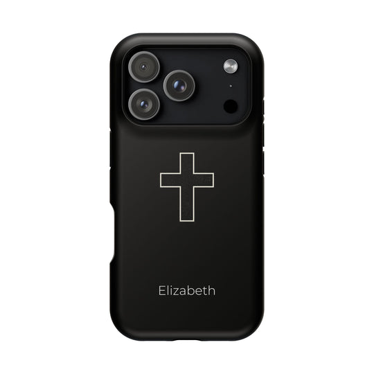 Personalized Magnetic Phone Case — Minimal Cross Design