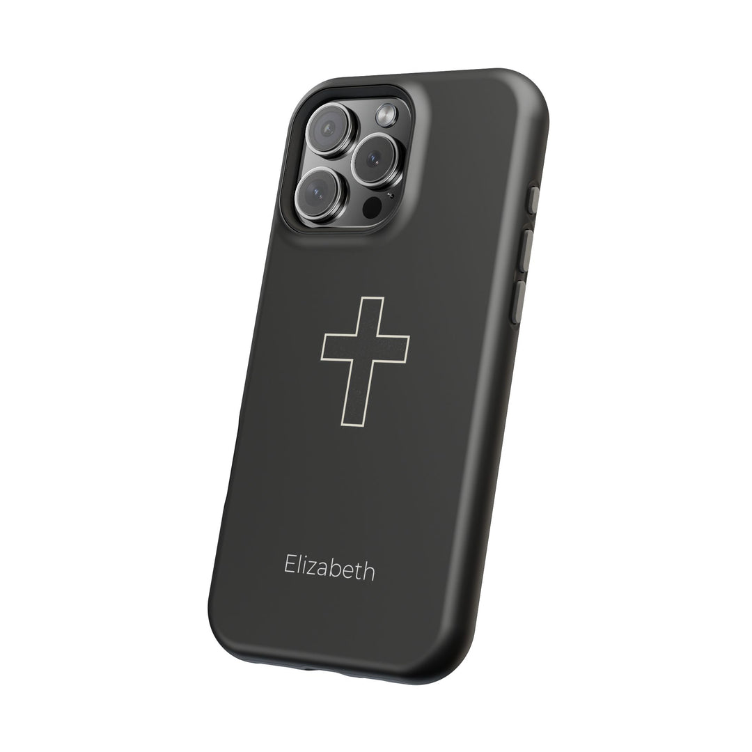 Personalized Magnetic Phone Case — Minimal Cross Design