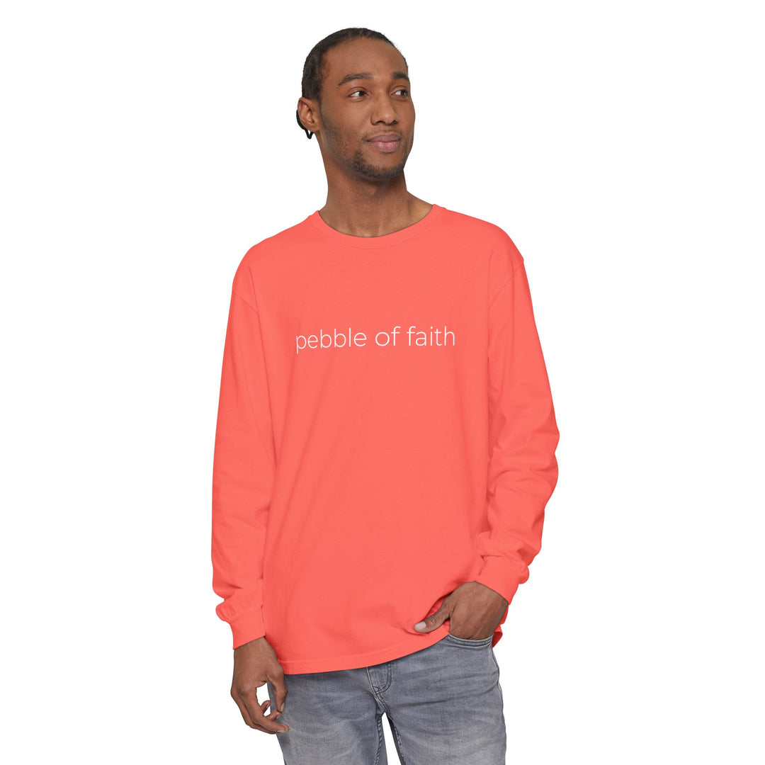 Pebble of Faith Signature Long Sleeve Tee | Christian Graphic Shirt