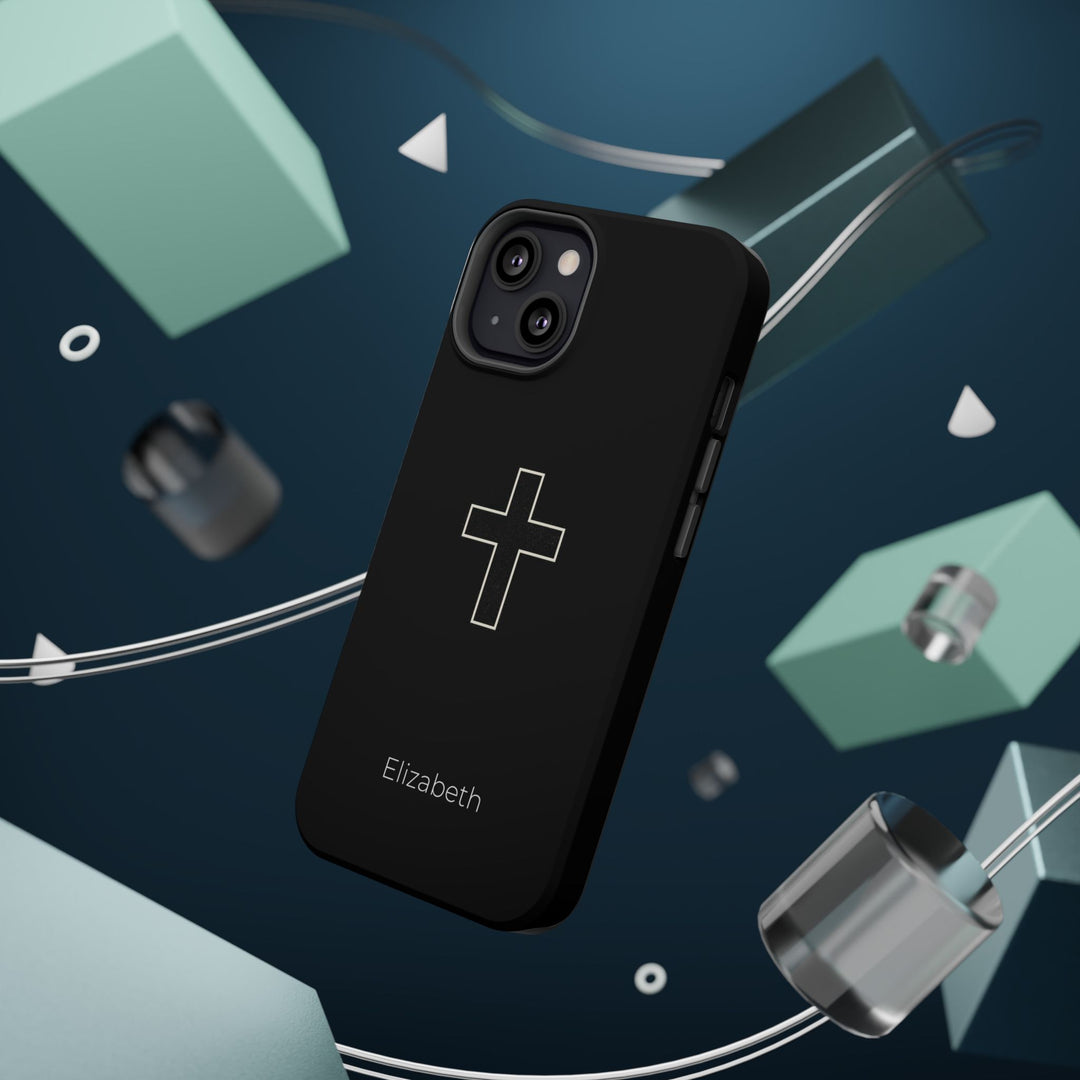 Personalized Magnetic Phone Case — Minimal Cross Design
