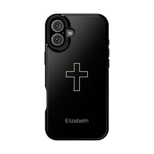 Personalized Magnetic Phone Case — Minimal Cross Design