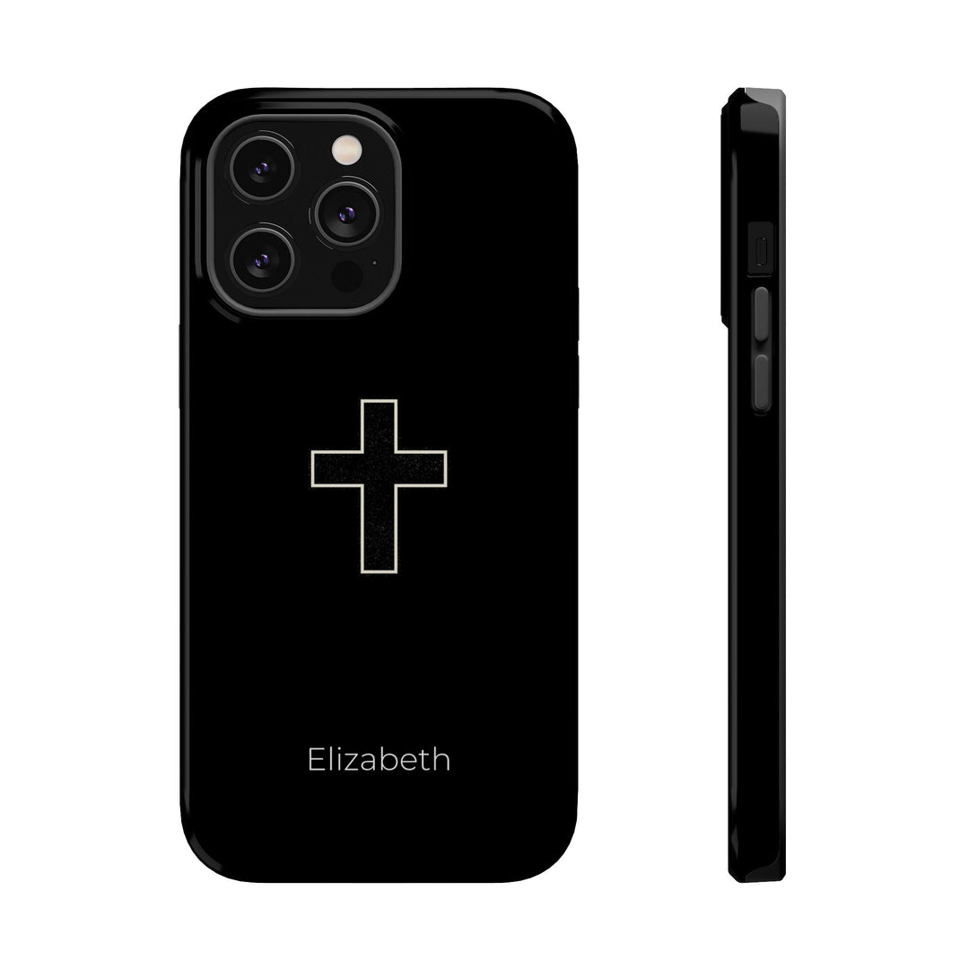 Personalized Magnetic Phone Case — Minimal Cross Design