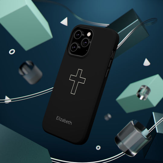 Personalized Magnetic Phone Case — Minimal Cross Design