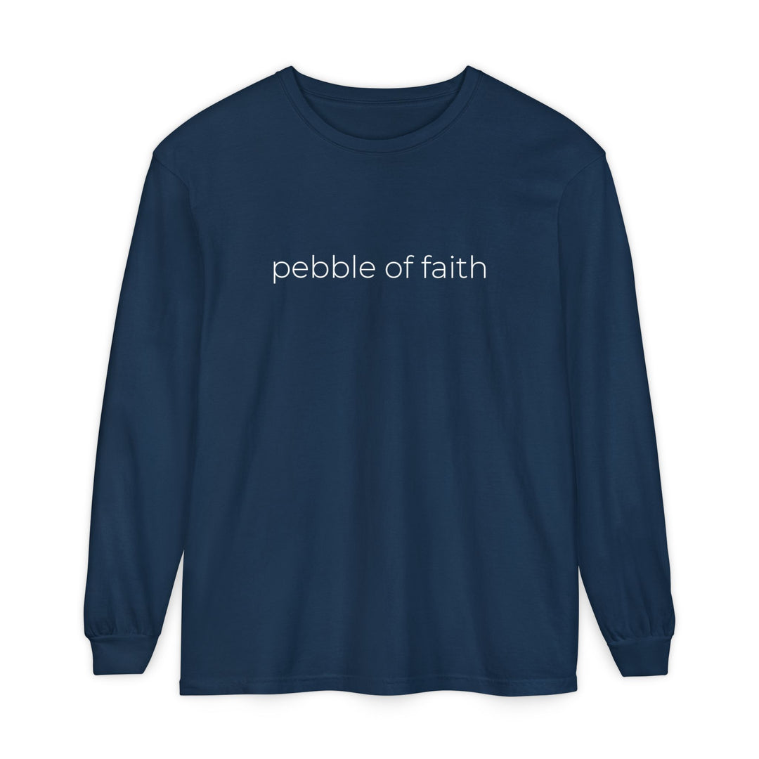 Pebble of Faith Signature Long Sleeve Tee | Christian Graphic Shirt