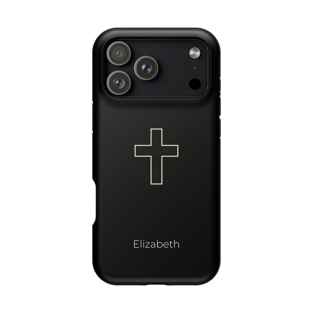 Personalized Magnetic Phone Case — Minimal Cross Design