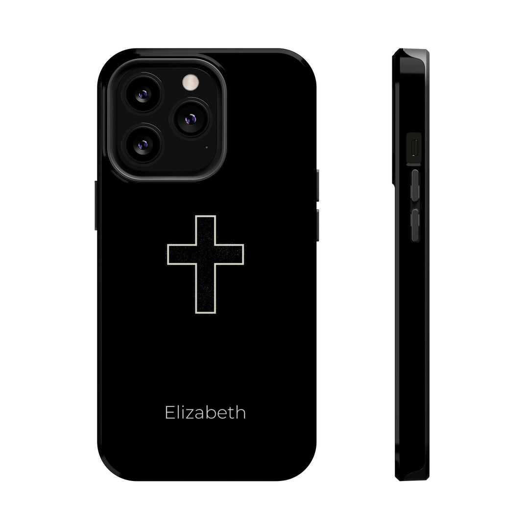 Personalized Magnetic Phone Case — Minimal Cross Design