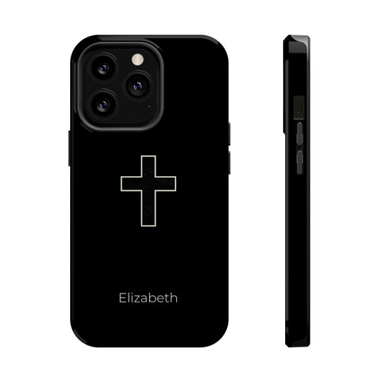 Personalized Magnetic Phone Case — Minimal Cross Design