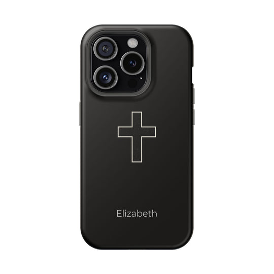 Personalized Magnetic Phone Case — Minimal Cross Design