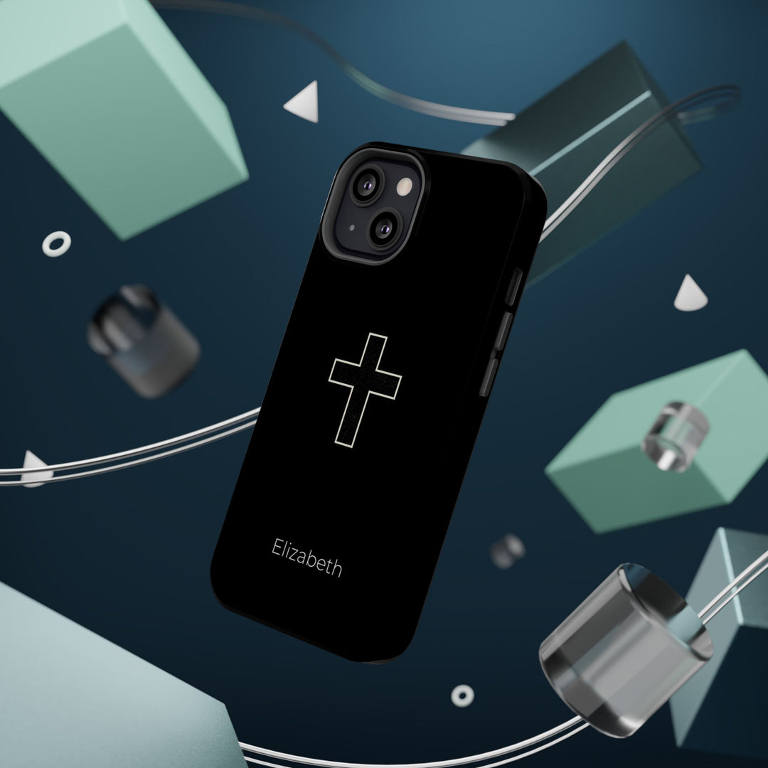 Personalized Magnetic Phone Case — Minimal Cross Design