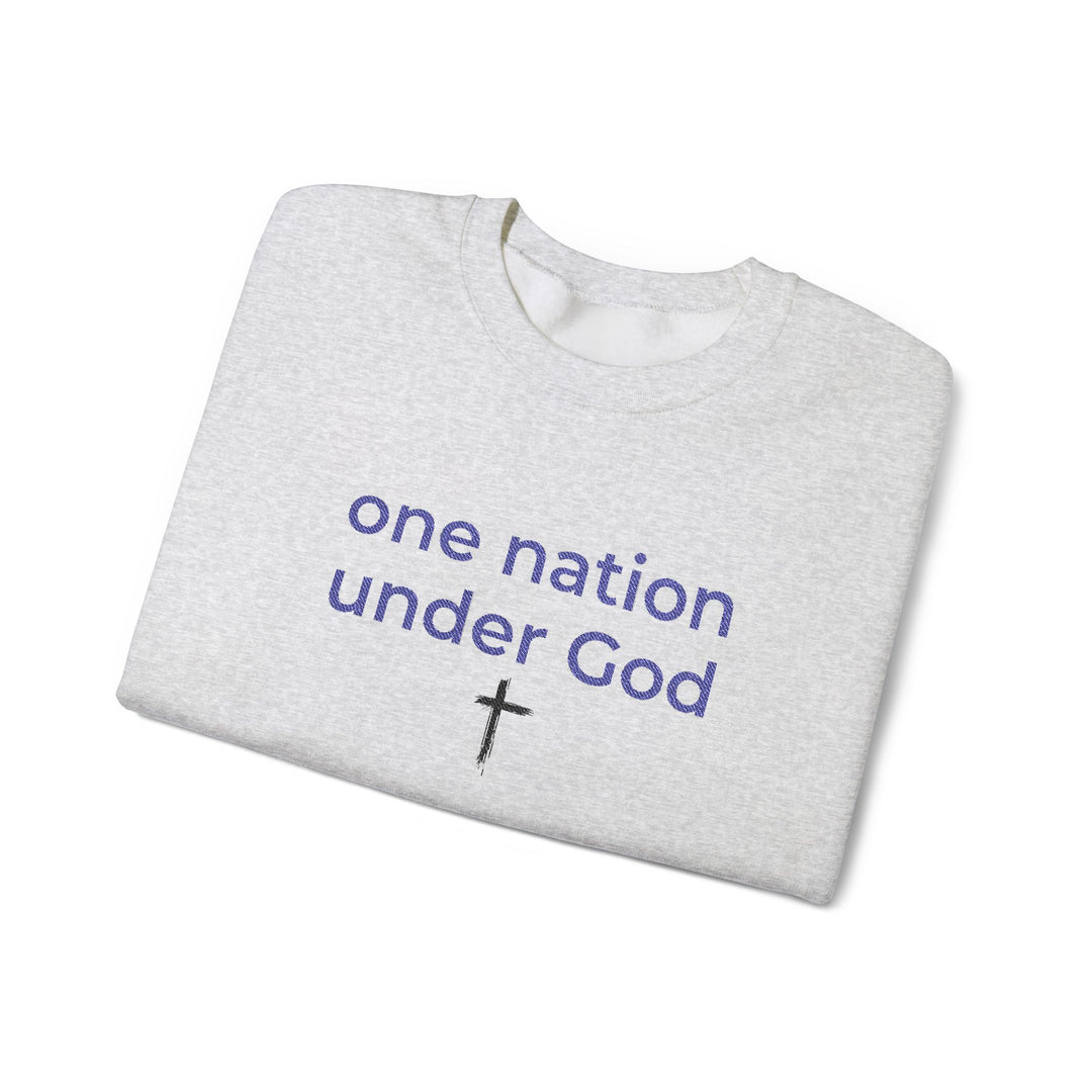 One Nation Under God Embroidered Sweatshirt | Christian Patriotic America 250 Crewneck