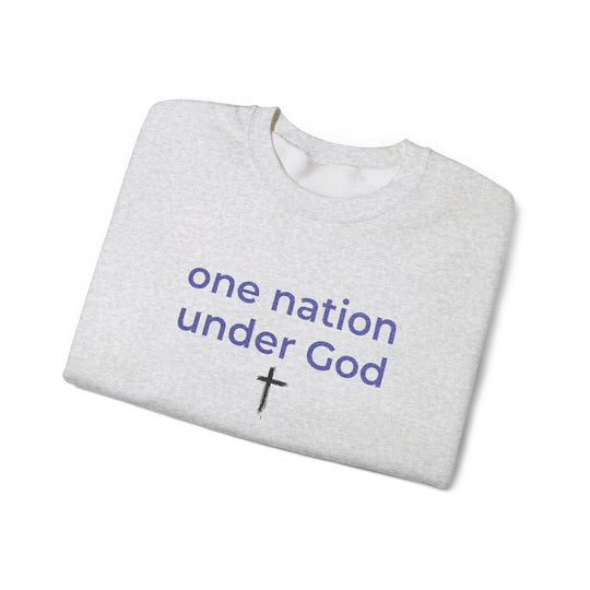 One Nation Under God Embroidered Sweatshirt | Christian Patriotic America 250 Crewneck
