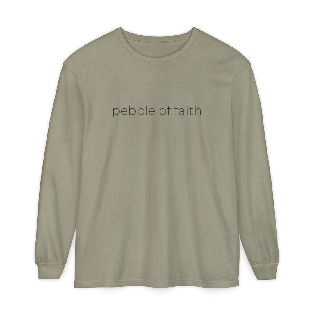 Pebble of Faith Signature Long Sleeve Tee | Christian Graphic Shirt