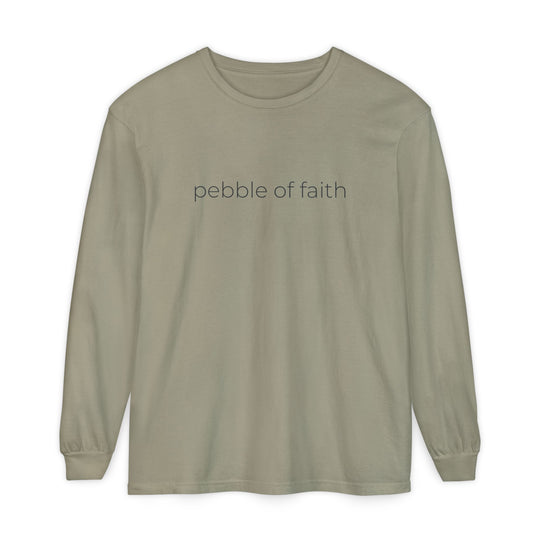 Pebble of Faith Signature Long Sleeve Tee | Christian Graphic Shirt