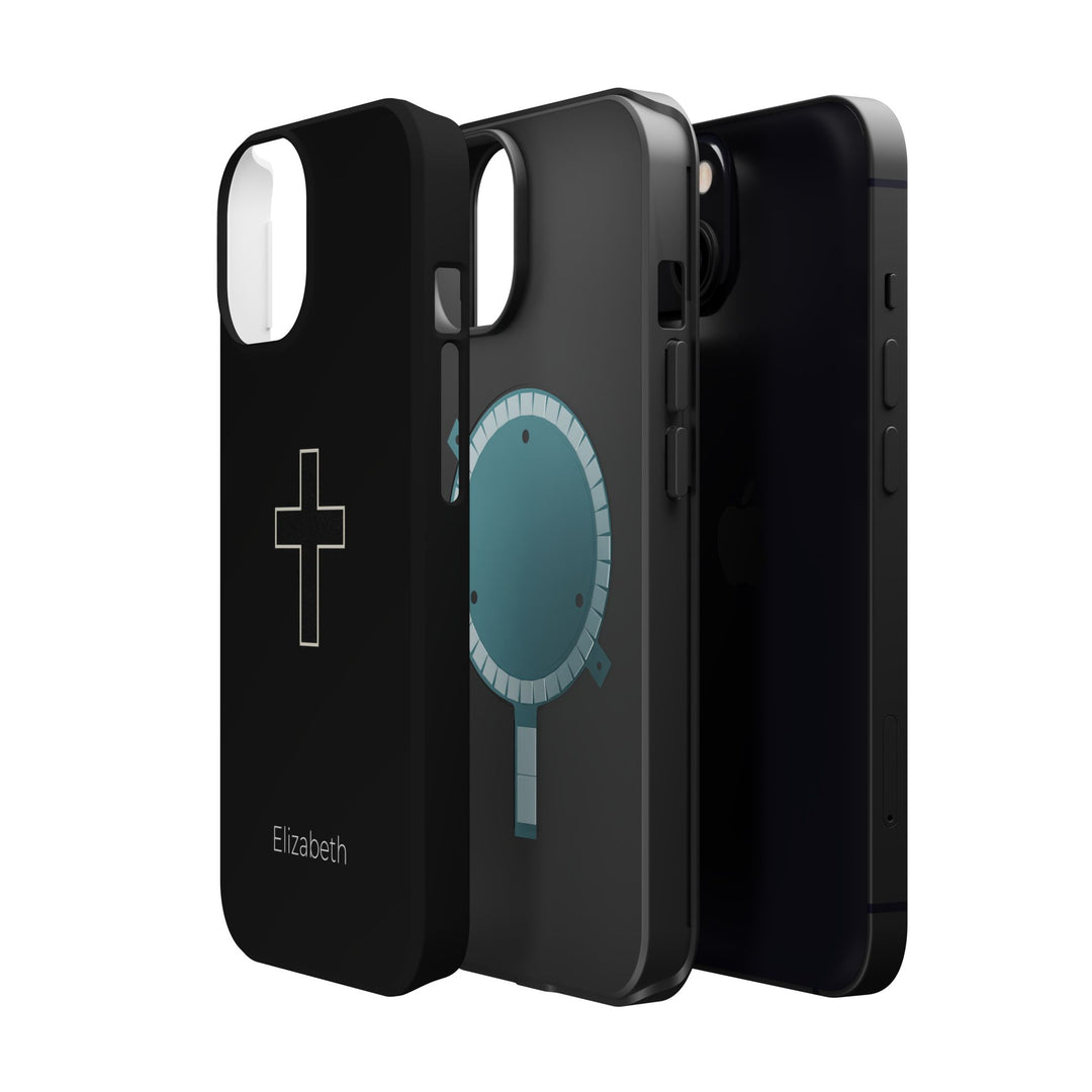 Personalized Magnetic Phone Case — Minimal Cross Design