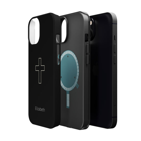 Personalized Magnetic Phone Case — Minimal Cross Design
