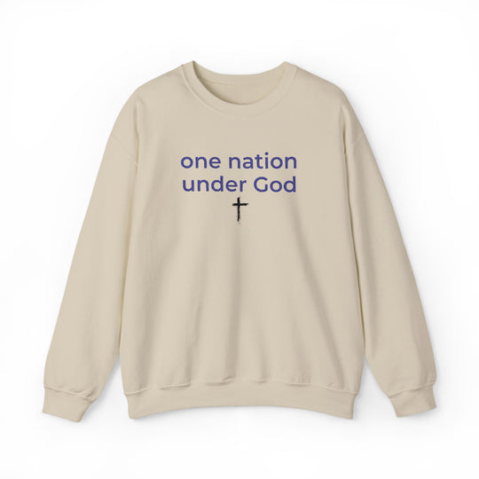 One Nation Under God Embroidered Sweatshirt | Christian Patriotic America 250 Crewneck