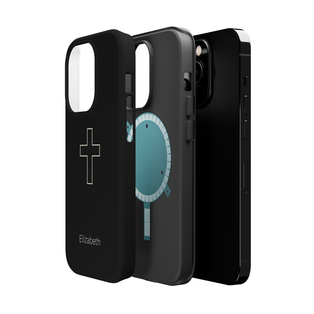 Personalized Magnetic Phone Case — Minimal Cross Design