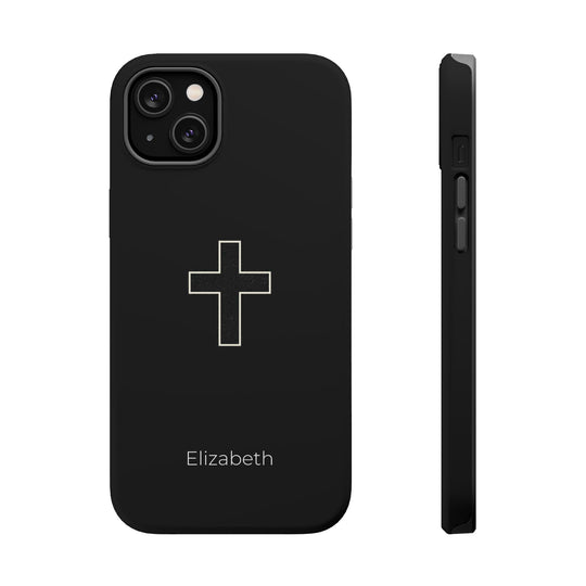 Personalized Magnetic Phone Case — Minimal Cross Design