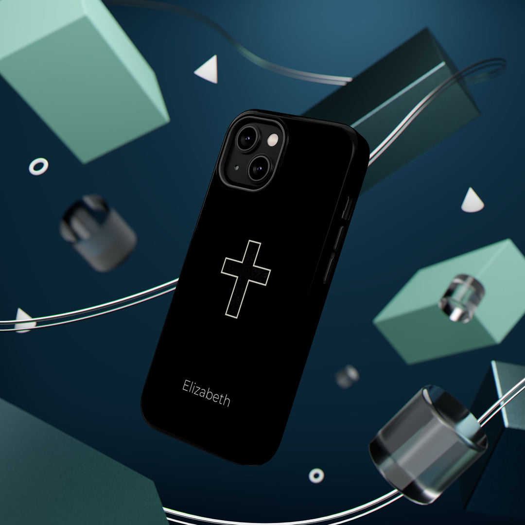 Personalized Magnetic Phone Case — Minimal Cross Design