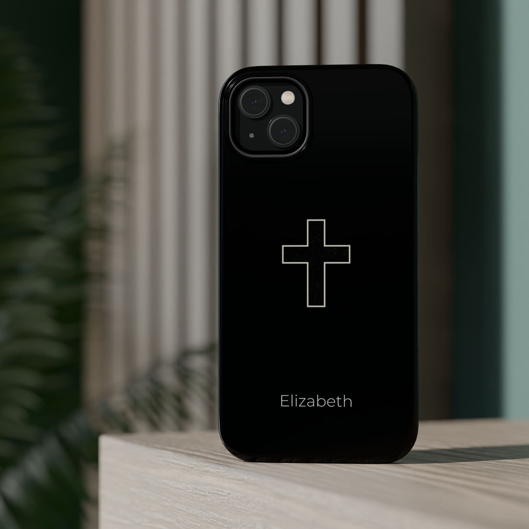 Personalized Magnetic Phone Case — Minimal Cross Design