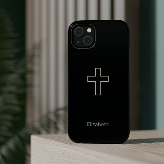 Personalized Magnetic Phone Case — Minimal Cross Design