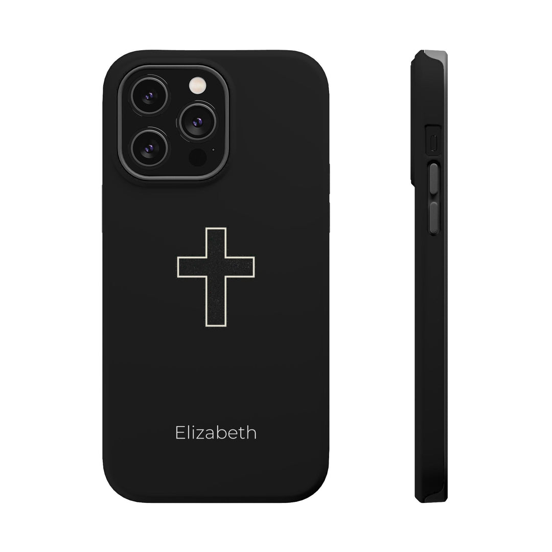 Personalized Magnetic Phone Case — Minimal Cross Design