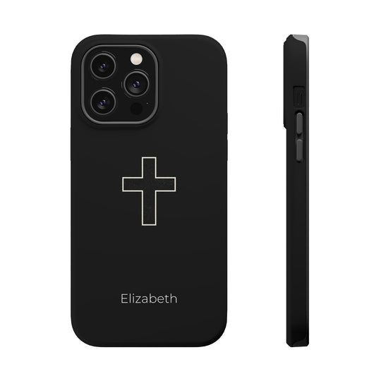 Personalized Magnetic Phone Case — Minimal Cross Design