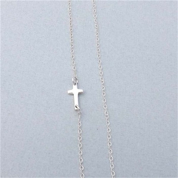 Horizontal Cross Pendant Necklace elegant Christian faith pendant necklace